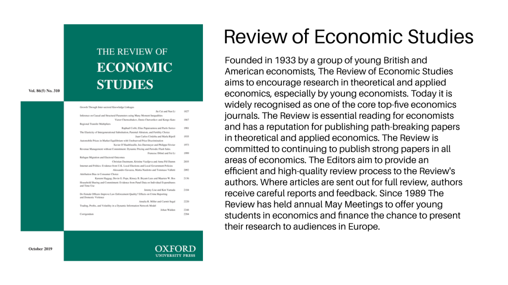 Review of Economic Studies - Economics Journal Rankings